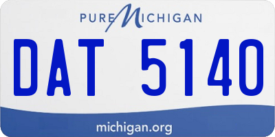 MI license plate DAT5140