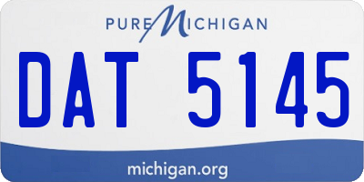 MI license plate DAT5145