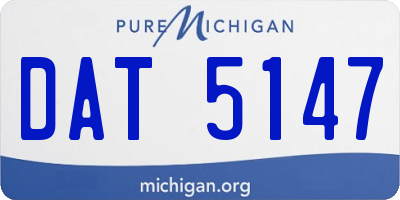 MI license plate DAT5147