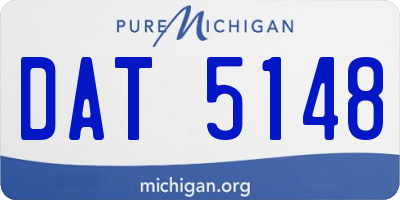 MI license plate DAT5148