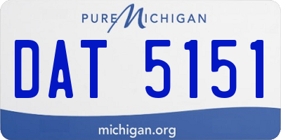 MI license plate DAT5151