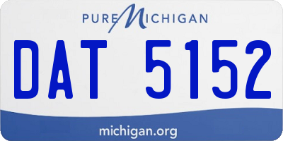 MI license plate DAT5152
