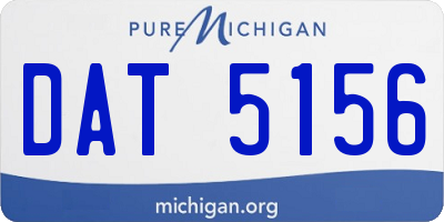 MI license plate DAT5156