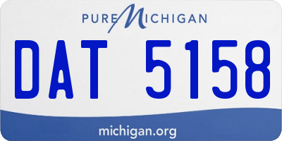 MI license plate DAT5158