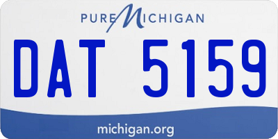 MI license plate DAT5159