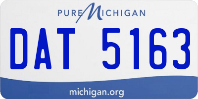 MI license plate DAT5163