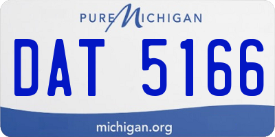 MI license plate DAT5166