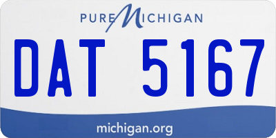 MI license plate DAT5167