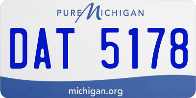 MI license plate DAT5178