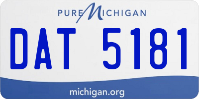 MI license plate DAT5181