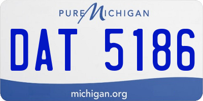 MI license plate DAT5186