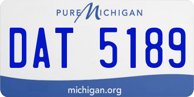 MI license plate DAT5189