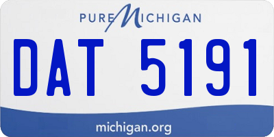 MI license plate DAT5191
