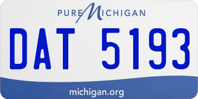 MI license plate DAT5193