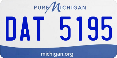 MI license plate DAT5195