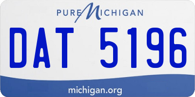 MI license plate DAT5196