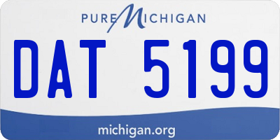 MI license plate DAT5199