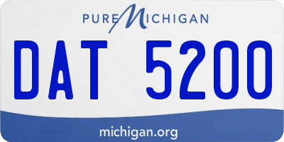 MI license plate DAT5200