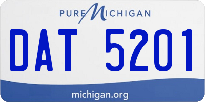 MI license plate DAT5201
