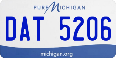 MI license plate DAT5206