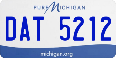 MI license plate DAT5212