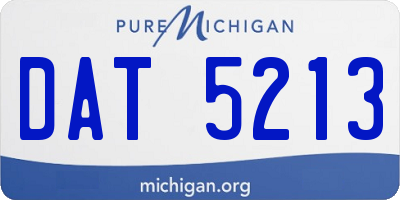 MI license plate DAT5213