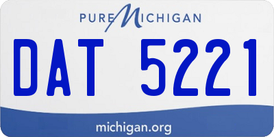 MI license plate DAT5221