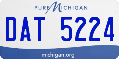 MI license plate DAT5224