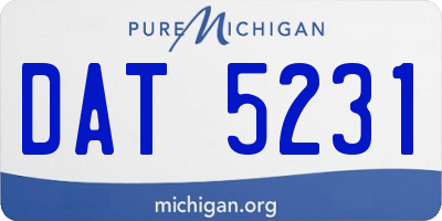 MI license plate DAT5231