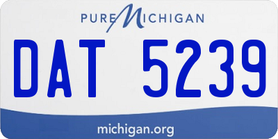 MI license plate DAT5239