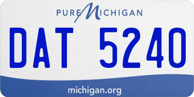 MI license plate DAT5240