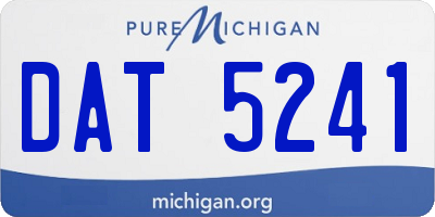 MI license plate DAT5241
