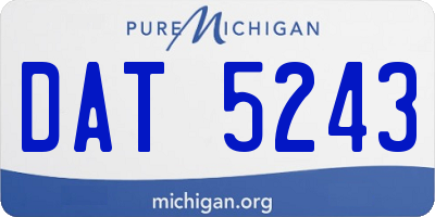 MI license plate DAT5243