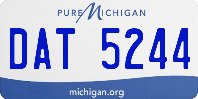 MI license plate DAT5244