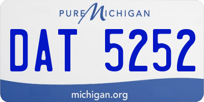 MI license plate DAT5252
