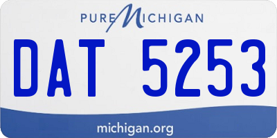 MI license plate DAT5253