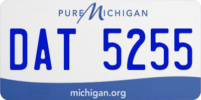 MI license plate DAT5255