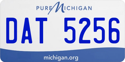 MI license plate DAT5256
