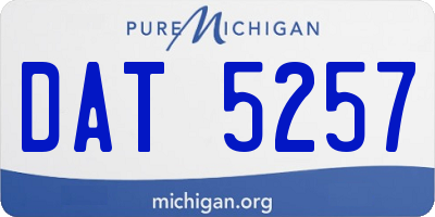 MI license plate DAT5257