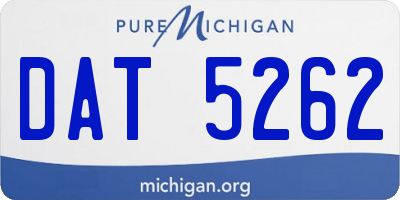 MI license plate DAT5262