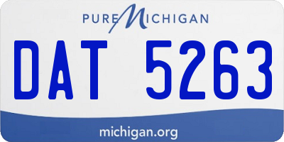 MI license plate DAT5263