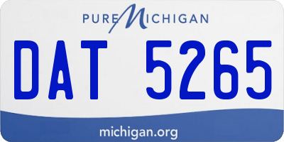 MI license plate DAT5265