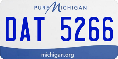 MI license plate DAT5266