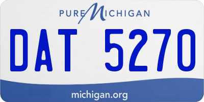 MI license plate DAT5270