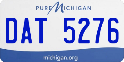 MI license plate DAT5276
