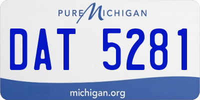 MI license plate DAT5281