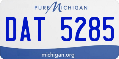 MI license plate DAT5285