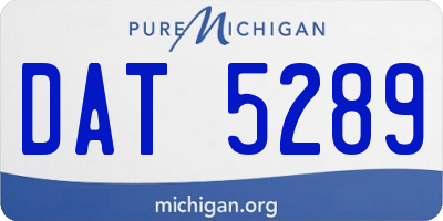 MI license plate DAT5289