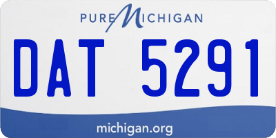 MI license plate DAT5291