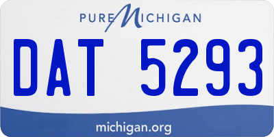 MI license plate DAT5293